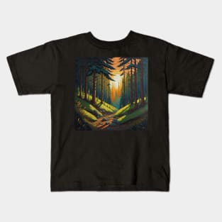 Sunrise over the forest Kids T-Shirt